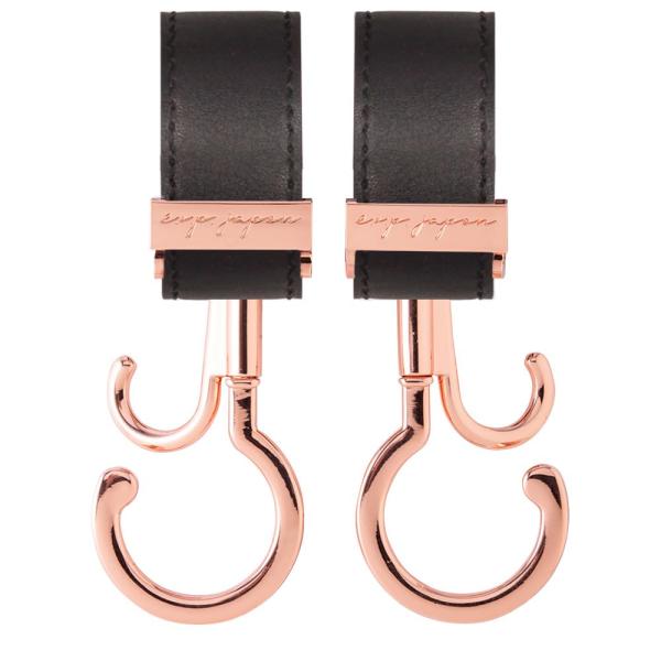 e.x.p.japon バギーフック PKG-合皮ブラック 360度回転 ダブルフック ベビーカー ...