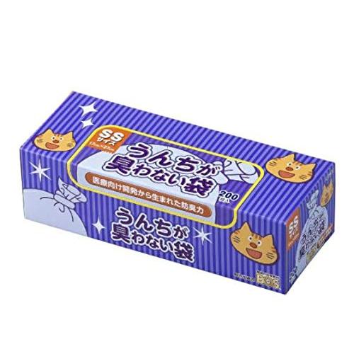 驚異の防臭袋 BOS (ボス) うんちが臭わない袋 2個セット 猫用うんち処理袋【袋カラー：ブルー】...