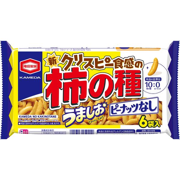 亀田製菓 亀田の柿の種ピーナッツなしうましお６袋詰 105g×12袋