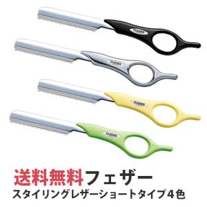 フェザー スタイリングレザーシリーズ ショートタイプ ４色 スタイリングレザーS SRS-K SRS-S SRS-CY SRS-MG ※添付替刃１枚【TG】｜togishokunin