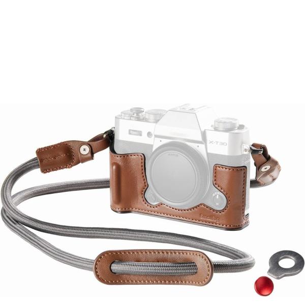 SmallRig ハーフレザーケース（ショルダーストラップ付き）Leather Half Case ...