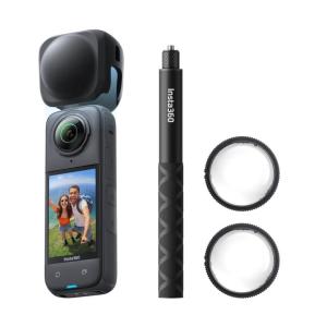 Insta360 X4 スターターキット Get-Set Bundle | 114cm見えない自撮り棒 ＋レンズキャップ CINSABMA｜tohasen