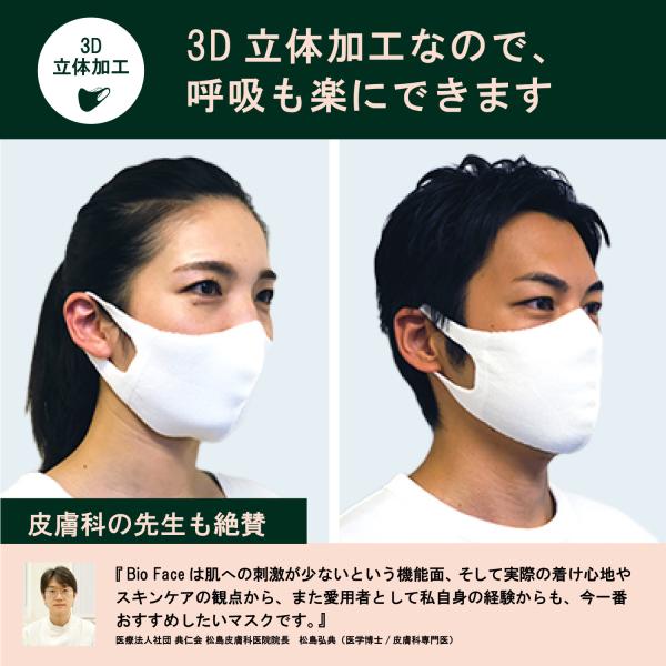 マスク BioFace バイオフェイス 肌に優しい洗える立体抗菌マスク S/Mサイズ