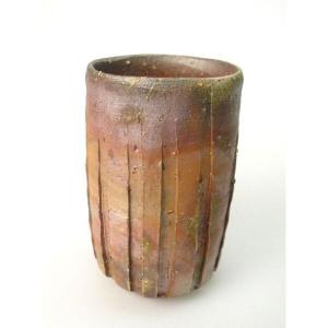 備前焼 湯呑（中）（緋襷）160cc| 日本製 おしゃれ 湯呑み 湯のみ