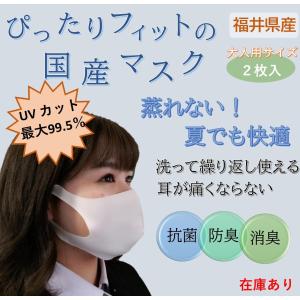 大感謝セール価格！夏マスク ２枚入り 日本製 洗える 蒸れない 抗菌 防臭消臭 UVカット 花粉対策 速乾 福井県産 大人用