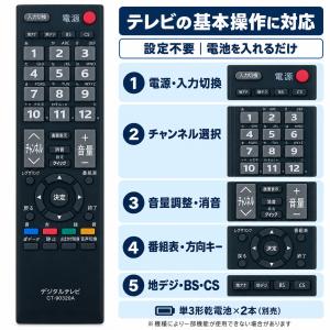 【設定不要】東芝 テレビ リモコン CT-90...の詳細画像2
