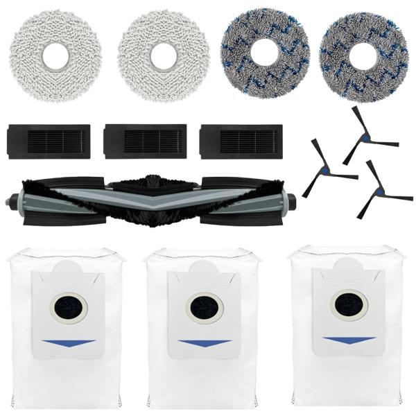 エコバックス DEEBOT X2 OMNI ロボット掃除機 消耗品 抗菌ゴミパック3個サイドブラシ3...