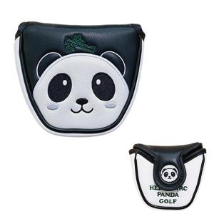 ゴルフパターヘッドカバー マジックテープ開閉 マレット用 オデッセイ２ボール・テーラーメイド スパイダーパターに対応 パンダ刺繍 模様 防水 可愛い 小型