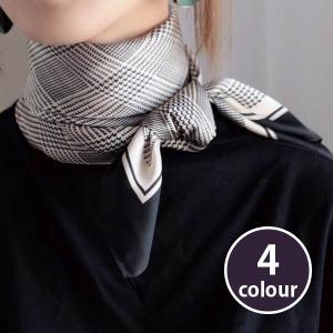 スカーフ バンダナ 千鳥柄 レディース クラシック 大人高級感