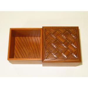 将棋駒箱 大橋利一作銘入茶神代欅本捻組格子将棋...の詳細画像4