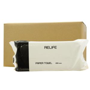 RELIFE ペーパータオル 200枚×35袋 1ケース 中判 220mm×200mm 硬め 同梱不可品