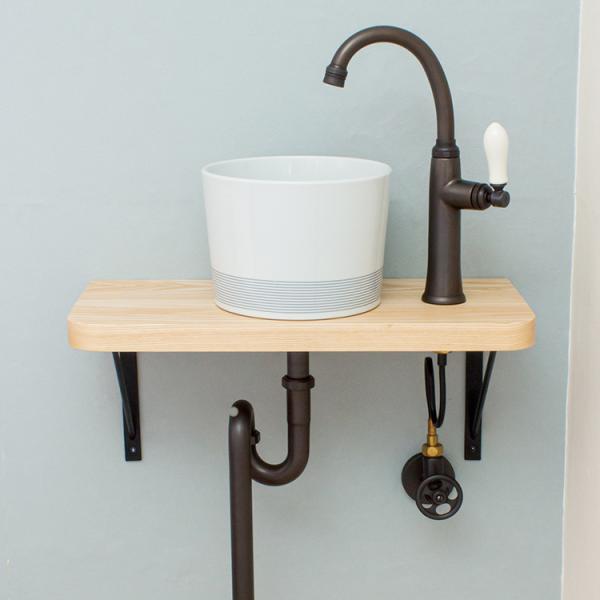 トイレ手洗い器 セット  おしゃれ コンスタンティン木製 壁給床排水ブロンズ