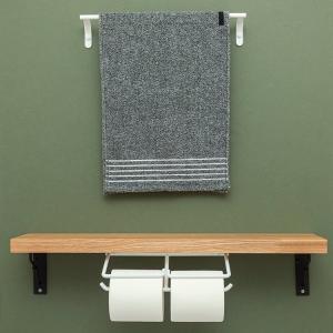 カクダイ（KAKUDAI） トイレットペーパーホルダー ブラック 黒 2連 棚