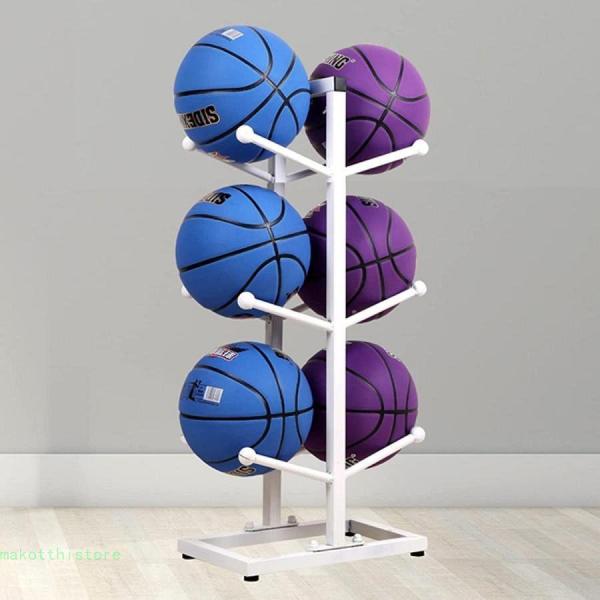 Ball Organizer ボール整理カゴ 頑丈な両面ボールオーガナイザースタンド バスケットボー...