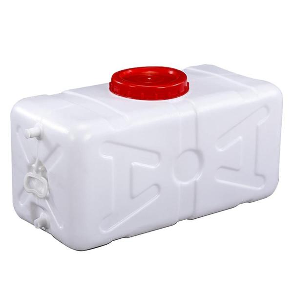 横型ポリタンク 45Lの小さな水タンク、厚い食品グレードの白いプラスチック製の長方形の貯水タンク、ふ...