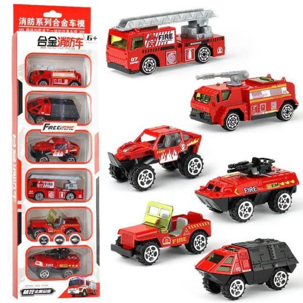 車 おもちゃ ミニカー 消防車 1/64スケール 全6種類 子供 男の子 女の子 6歳 クリスマス ...