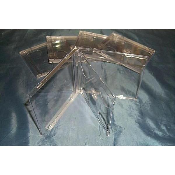 （サプライ） 通常ＣＤケースサイズで２枚のCDが入る（透明）ケース、５ケースセット