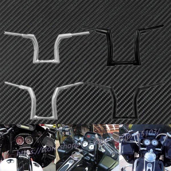 互換品 12インチ ハンドルバー Zバー 極太 2インチ ブラック ハーレー Softail Str...