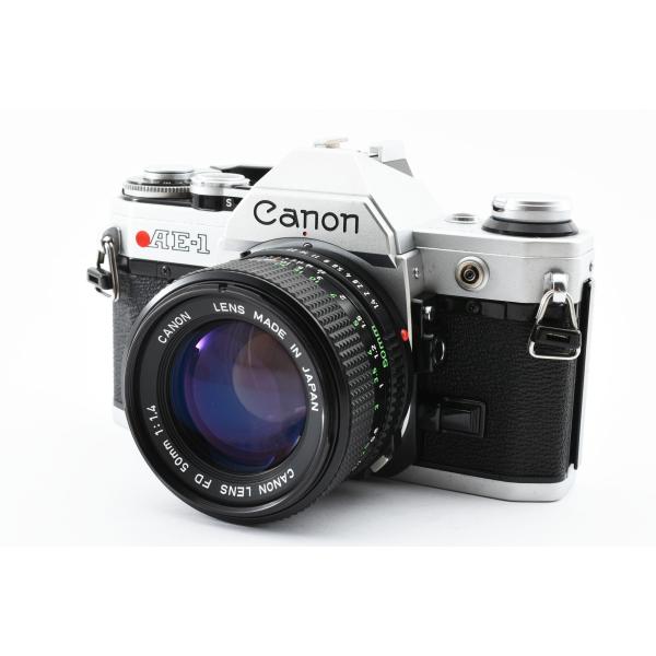 美品 Canon キヤノン AE-1 New FD 50mm F1.4 シルバー フィルムカメラ 露...