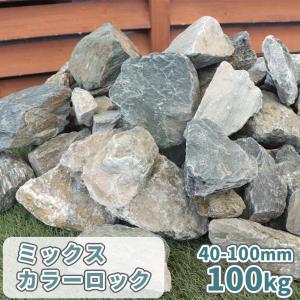 ミックスカラーロック 40-100mm 100kg (20kg×5箱) / 庭石