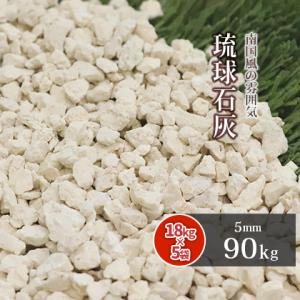 [6/22限定ポイント5倍!] 琉球石灰 5mm 90kg (18kg×5袋) / 庭 砂利 おしゃれ 砕石 種類 石灰 diy ガーデニング 外構 園芸 中庭 坪庭 庭園 ベージュ クリーム色｜tokaijari