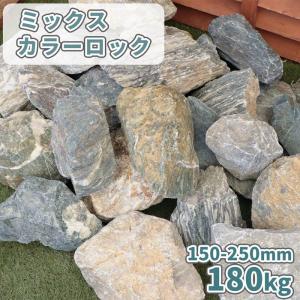 ミックスカラーロック 150-250mm 180kg (18kg×10箱) / 石 庭 おしゃれ 大 大きい 砕石 割栗 割石 diy ロックガーデン 造園 外構 エクステリア 庭石 販売｜tokaijari