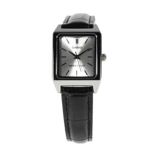 CASIO カシオLTP-V007L-7E1 腕時計 レディース レザー スクエア シルバー ブラック クオーツ ビジネス【ネコポス発送・BOXなし】 爆買