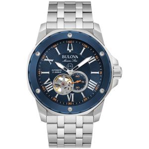 BULOVA / 自動巻腕時計/アナログ/レザー/BLK/BLK/SS/96A201 BULOVA◇自動巻腕時計/アナログ/レザー/BLK/BLK/SS/96A201 : セカンド