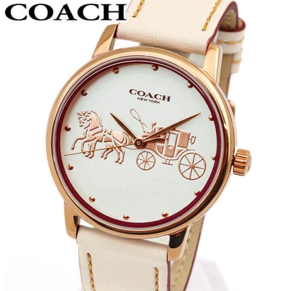 ポイント最大6倍 COACH コーチ GRAND グランド 36mm ゴールド ライトベージュ アイ...