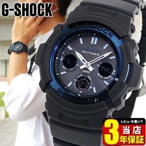 Gショック 電波ソーラー ジーショック G-SHOCK カシオ ブラック 黒 青 CASIO AWG-M100A-1A タフソーラー 腕時計 BASIC アナログ デジタル 逆輸入 40代 おしゃれ