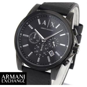 ポイント最大6倍 BOX訳あり ARMANI EXCHANGE ax armani exchange アルマーニエクスチェンジAX2098 メンズ腕時計 ブラック レザー クロノグラフ｜tokeiten