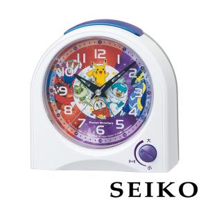 SEIKO セイコークロック ポケットモンスター 目覚まし時計 子供 キャラクター アナログ 連続秒針 ポケモン パルデア地方 ピカチュウ CQ425W｜tokeiten