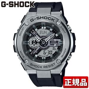 G-SHOCK Gショック CASIO カシオ GST-410-1AJF G-STEEL Gスチール アナログ デジタル メンズ 腕時計 国内正規品 黒 ブラック 銀 シルバー ウレタン｜tokeiten