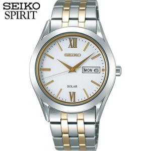 お取り寄せ セイコー スピリット 腕時計 SEIKO SPIRIT メンズ ソーラー ペアシリーズ シルバー ゴールド SBPX085 ペア｜tokeiten