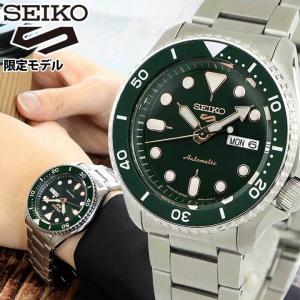 お取り寄せ 5SPORTS ファイブスポーツ SEIKO セイコー 自動巻 流通限定モデル Sports Style メンズ 腕時計 グリーン シルバー SBSA013 国内正規品｜tokeiten