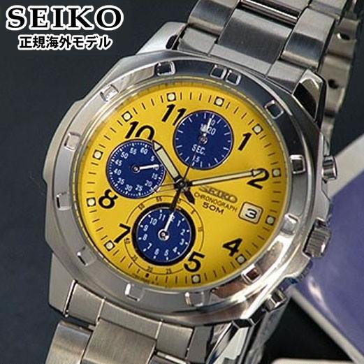 セイコー 逆輸入 SND409P1 イエロー SEIKO 正規海外モデルクロノグラフ メンズウォッチ...