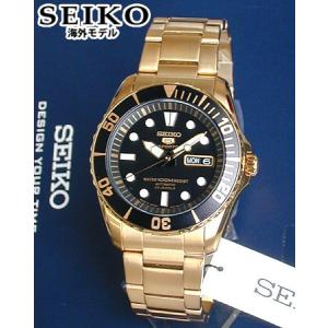 ポイント最大6倍 セイコー SEIKO 5 ファイブスポーツ SNZF22J1 金 ゴールド 海外モデル 自動巻き メンズ 腕時計 メタル｜tokeiten