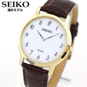 SEIKO セイコー 海外モデル SUP860P1 アナログ メンズ 腕時計 黒 ブラック 白 ホワイト 金 ゴールド 革ベルト レザー 逆輸入｜tokeiten