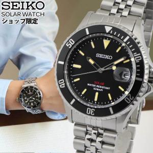 SOLAR WATCH ソーラーウォッチ SEIKO セイコー ショップ限定モデル ヴィンテージデザイン メンズ 腕時計 黒 SZEV012 国内正規品