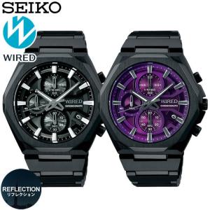 お取り寄せ セイコー ワイアード SEIKO WIRED リフレクション AGAT449 AGAT450 メンズ 時計 腕時計 クロノグラフ 紫 パープル 黒 ブラック メンズ｜tokeiten