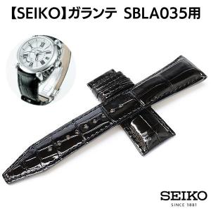 セイコー ガランテ クロコダイル つやあり ワニ革 本革 ブラック 24mm 時計ベルト AA0F1AC｜tokeiya-net