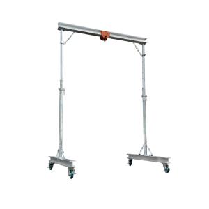 簡易組立アルミ門型クレーン　キャスター付300KG W2500（法人様のみ配送可）
