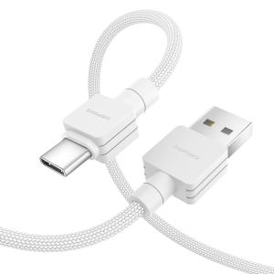 Type-A to C Cable 2m(ホワイト)　D0085WH　充電ケーブル　iphone　Galaxy　Xperia　Android　iPad　ワイヤレスイヤホン　モバイルバッテリー｜tokenmart