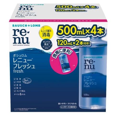 ボシュロム レニュー フレッシュ 500mL 4本 120mL 2本 16035 ソフトコンタクトレ...