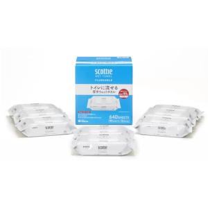 スコッティトイレに流せる 厚手ウェットタオル 80枚 8袋 48000 弱酸性 ノンアルコール コス...