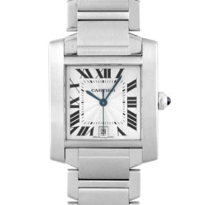 【OH済】カルティエ CARTIER タンクフランセーズ LM W51002Q3 SS 36mm×28mm シルバー文字盤 【メンズ】【腕時計】