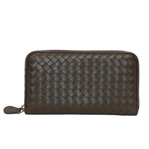 BOTTEGA VENETA ボッテガヴェネタ 財布 イントレチャート ジップアラウンドウォレット カーフスキン ダークブラウン 510643｜tokioka