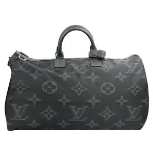 LOUIS VUITTON ルイヴィトン バッグ キーポル バンドリエール リバーシブル50 LV2054 ナイロン モノグラム ブラック×グリーン ブラック金具 M45602