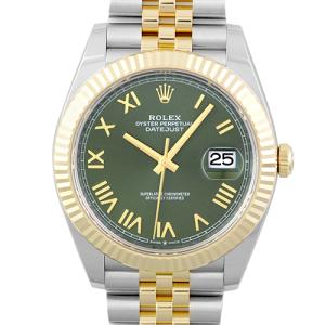 【2026年新作】ロレックス ROLEX デイトジャスト41 126333 YG×SS 41mm オリーブグリーンローマン文字盤 ジュビリーブレスレット 【