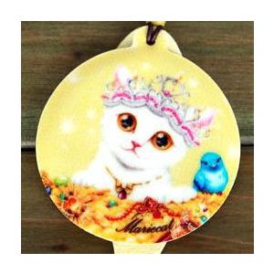 ストラップ クリーナー付き 猫イラスト mariecat マリエキャット 携帯 キャット 韓国  (107-14-TreasureRoom)｜tokionlineshopping